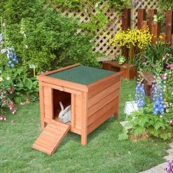 PawHut Wooden Rabbit Hutch Bunny Cage Guinea Pig House Pet Habitat Ferret -PawHut Shop 10092480 3