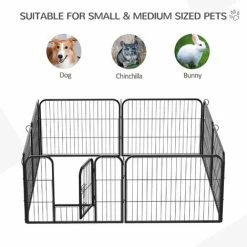 Pawhut Pet Cage Guinea Dog Pig Puppy Playpen Play House Steel Hutch Metel Black -PawHut Shop 1179818 4