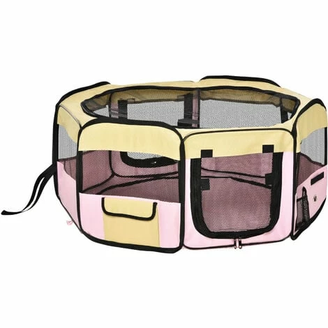 PawHut Fabric Pet Dog Cat Puppy Playpen Rabbit Guinea Pig Play Pen in Pink Small PawHut Fabric Pet Dog Cat Puppy Playpen Rabbit Guinea Pig Play Pen In Pink Small -PawHut Shop 1179827 1