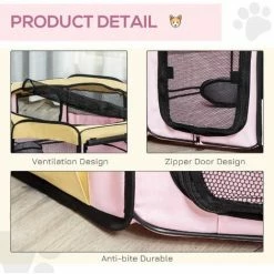 PawHut Fabric Pet Dog Cat Puppy Playpen Rabbit Guinea Pig Play Pen In Pink Small 4 PawHut Fabric Pet Dog Cat Puppy Playpen Rabbit Guinea Pig Play Pen In Pink Small -PawHut Shop 1179827 5