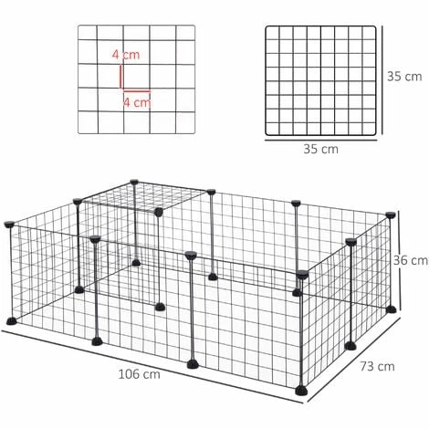 PawHut DIY Pet Playpen Metal Wire Fence Guinea Pig Small Animals Cage 12 Panel PawHut DIY Pet Playpen Metal Wire Fence Guinea Pig Small Animals Cage 12 Panel -PawHut Shop 13140207 2