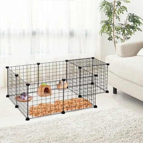 PawHut DIY Pet Playpen Metal Wire Fence Guinea Pig Small Animals Cage 12 Panel PawHut DIY Pet Playpen Metal Wire Fence Guinea Pig Small Animals Cage 12 Panel -PawHut Shop 13140207 3