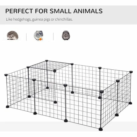 PawHut DIY Pet Playpen Metal Wire Fence Guinea Pig Small Animals Cage 12 Panel PawHut DIY Pet Playpen Metal Wire Fence Guinea Pig Small Animals Cage 12 Panel -PawHut Shop 13140207 4