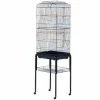 PawHut Bird Cage 153cm For Canary Finch Budgerigar W/ Tray Stand Wheels Black