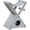 PawHut Plush Folding Cat Tree Play Rest Activity Tower W/ Scratching Post Grey