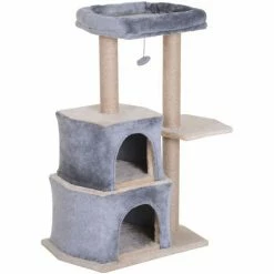 PawHut Multi-Level Cat Activity Tree W/ Sisal Scratching Post Hut House Perch