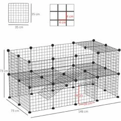 PawHut PawHu DIY Pet Playpen 36 Panel For Rabbit Guinea Pig Chinchilla Hedgehog -PawHut Shop 14850463 2