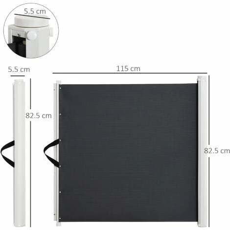 PawHut Retractable Dog Gate Pet Safety Gate for Stair 115L x 82.5H cm - Grey PawHut Retractable Dog Gate Pet Safety Gate For Stair 115L X 82.5H Cm - Grey -PawHut Shop 15251206 2