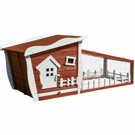 PawHut Rabbit Hutch Bunny Cage Wood Small Animal House w/ Ramp and Outdoor Run PawHut Rabbit Hutch Bunny Cage Wood Small Animal House W/ Ramp And Outdoor Run -PawHut Shop 17049218 1