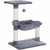 PawHut Cat Activity Tree Kitten Play Tower Palace Two-Tier Scratching Grey
