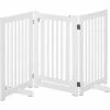 PawHut 155cm Expandable 3-Panel Freestanding Dog Pet Gate W/ Latched Door White