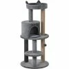 PawHut 3-Tier Deluxe Cat Activity Tree Scratching Posts Perch House Kitten Grey
