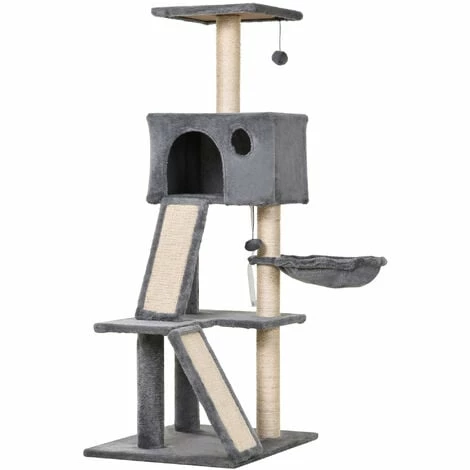 PawHut Cat Activity Tree with Condo Sisal-Covered Scratching Posts for Climbing PawHut Cat Activity Tree With Condo Sisal-Covered Scratching Posts For Climbing -PawHut Shop 19670344 1