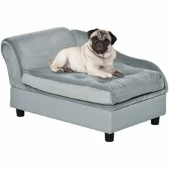 PawHut Dog Sofa Pet Chair Couch W/ Hidden Under Seat Storage For XS, S Dogs