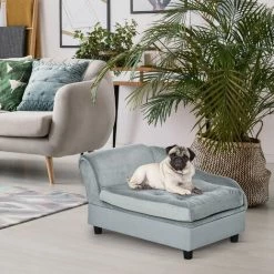 PawHut Dog Sofa Pet Chair Couch W/ Hidden Under Seat Storage For XS, S Dogs -PawHut Shop 20290959 3