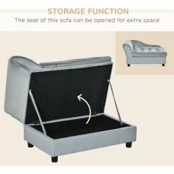 PawHut Dog Sofa Pet Chair Couch W/ Hidden Under Seat Storage For XS, S Dogs -PawHut Shop 20290959 5