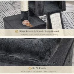 PawHut Cat Rest & Play Activity Tree W/ 2 House Perch Scratching Post Black 4 PawHut Cat Rest & Play Activity Tree W/ 2 House Perch Scratching Post Black -PawHut Shop 20488419 5