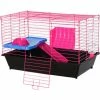 PawHut Small Animal Cage Rabbit Guinea Pig Hutch Pet Play House W/ Platform Ramp