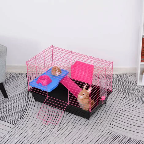 PawHut Small Animal Cage Rabbit Guinea Pig Hutch Pet Play House w/ Platform Ramp PawHut Small Animal Cage Rabbit Guinea Pig Hutch Pet Play House W/ Platform Ramp -PawHut Shop 20988795 3