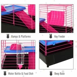 PawHut Small Animal Cage Rabbit Guinea Pig Hutch Pet Play House W/ Platform Ramp 4 PawHut Small Animal Cage Rabbit Guinea Pig Hutch Pet Play House W/ Platform Ramp -PawHut Shop 20988795 5