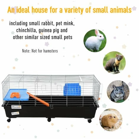 PawHut 119cm Small Animal Cage for Rabbit Ferret Guinea Pig w/ Food Dish Black PawHut 119cm Small Animal Cage For Rabbit Ferret Guinea Pig W/ Food Dish Black -PawHut Shop 21191892 4