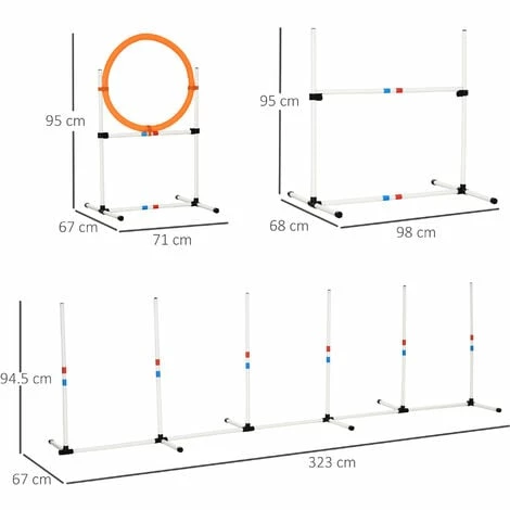 PawHut 3-Piece Suit Agility Set for Dog Training Exercise Adjustable Obedience PawHut 3-Piece Suit Agility Set For Dog Training Exercise Adjustable Obedience -PawHut Shop 21659770 2