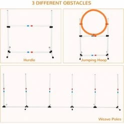 PawHut 3-Piece Suit Agility Set For Dog Training Exercise Adjustable Obedience 4 PawHut 3-Piece Suit Agility Set For Dog Training Exercise Adjustable Obedience -PawHut Shop 21659770 5