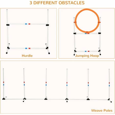 PawHut 3-Piece Suit Agility Set for Dog Training Exercise Adjustable Obedience PawHut 3-Piece Suit Agility Set For Dog Training Exercise Adjustable Obedience -PawHut Shop 21659770 5