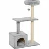 Pawhut Cat Tree For Indoor Cats Kitten Tower W/ Scratching Posts Bed House Grey