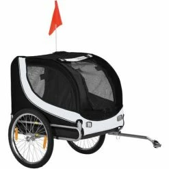 PawHut Pet Stroller Dog Jogger Folding Bike Cargo Trailer Carrier Bicycle Black
