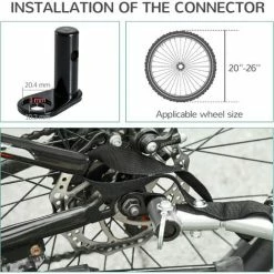 PawHut Pet Stroller Dog Jogger Folding Bike Cargo Trailer Carrier Bicycle Black -PawHut Shop 2319934 5