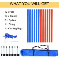 PawHut Pet Agility Set Training Dogs Outdoor Outward Play Adjustable Pole -PawHut Shop 2319955 5