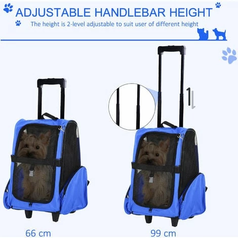 PawHut Pet Travel Backpack Bag Cat Puppy Dog Carrier w/ Trolley and Telescopic PawHut Pet Travel Backpack Bag Cat Puppy Dog Carrier W/ Trolley And Telescopic -PawHut Shop 2319959 5
