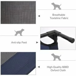 PawHut Pet Puppy Raised Bed Cot Dog Cat Elevated Cots Trampoline Indoor Outdoor -PawHut Shop 2319963 5