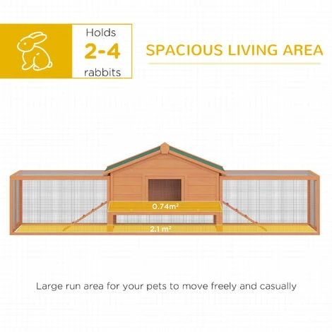 PawHut Rabbit Cage Bunny Hutch Large Wooden Pet House Habitat w/ Ramp Run PawHut Rabbit Cage Bunny Hutch Large Wooden Pet House Habitat W/ Ramp Run -PawHut Shop 2319971 4