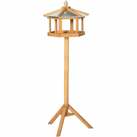 PawHut Wooden Bird Table Free Standing Feeder Garden and Backyard Station PawHut Wooden Bird Table Free Standing Feeder Garden And Backyard Station -PawHut Shop 2319972 1