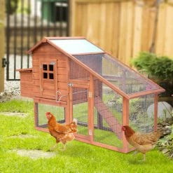 PawHut Chicken Coop W/ Outdoor Run Nesting Box Removable Tray Waterproof Roof -PawHut Shop 2319973 3