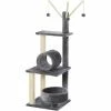 PawHut 1.21m Plush Cat Tree W/ Sisal Scratching Posts Perch Condo Grey