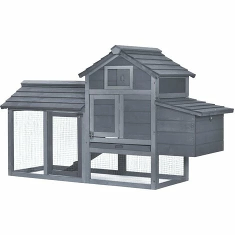 PawHut Chicken Coop Hen Cage Small Animal Hutch Nesting Box w/ Outdoor Run PawHut Chicken Coop Hen Cage Small Animal Hutch Nesting Box W/ Outdoor Run -PawHut Shop 24011754 1