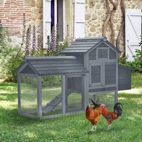 PawHut Chicken Coop Hen Cage Small Animal Hutch Nesting Box w/ Outdoor Run PawHut Chicken Coop Hen Cage Small Animal Hutch Nesting Box W/ Outdoor Run -PawHut Shop 24011754 3