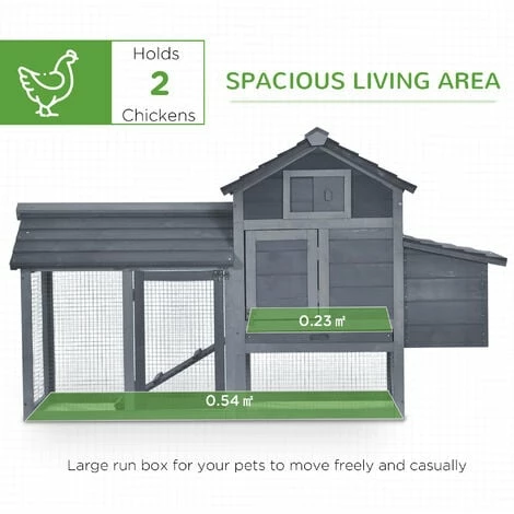 PawHut Chicken Coop Hen Cage Small Animal Hutch Nesting Box w/ Outdoor Run PawHut Chicken Coop Hen Cage Small Animal Hutch Nesting Box W/ Outdoor Run -PawHut Shop 24011754 4