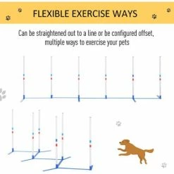 PawHut Adjustable Dog Agility Training Obstacle Course Set With Weaves Poles Storage Bag For Pet Dogs Outdoor Games Exercise 4 PawHut Adjustable Dog Agility Training Obstacle Course Set With Weaves Poles Storage Bag For Pet Dogs Outdoor Games Exercise -PawHut Shop 25012220 5