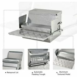 PawHut Automatic Chicken Feeder Galvanized Steel Poultry Feeders 11.5KG -PawHut Shop 25088639 5