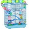 PawHut 5 Tiers Hamster Cage Animal Travel Carrier Habitat W/ Accessories