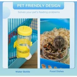 PawHut 5 Tiers Hamster Cage Animal Travel Carrier Habitat W/ Accessories -PawHut Shop 26268060 5