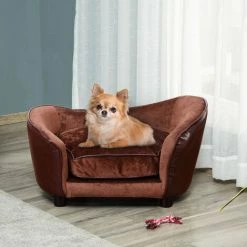 PawHut Dog Sofa Bed Pet Chair For XS Dogs W/ Removable Soft Cushion Back Pocket -PawHut Shop 2680022 3