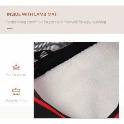 PawHut Portable Pet Bag Cat Carrier Puppy Cage For Travel 60x42x42cm, Red -PawHut Shop 2680038 4