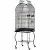 PawHut Large Metal Bird Cage Aviary Budgies Finch Cockatiel Birds Stand Feeding Station Stand W/ Wheels 51L X 51W X 137H Cm