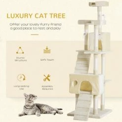PawHut Condo Furniture Scratcher Post Pet Cat Tree Kitten Bed House Play Toy 3 PawHut Condo Furniture Scratcher Post Pet Cat Tree Kitten Bed House Play Toy -PawHut Shop 2680068 4