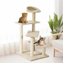 PawHut Cat Tree Scratcher Climbing Post Kitten Pets Scratching Furniture Tower -PawHut Shop 2680069 3